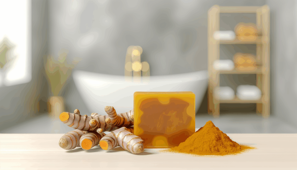 An image illustrating The Science Behind Turmeric Soap: Does It Really Work for Skin Whitening?